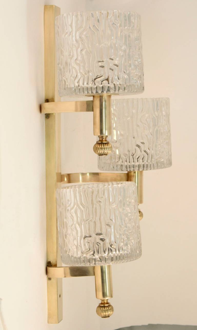 Mid-20th Century 1960s Pair of Sconces from a Parisian Brasserie Restaurant