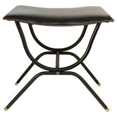 1950's Jacques Adnet Living-Room X Stool