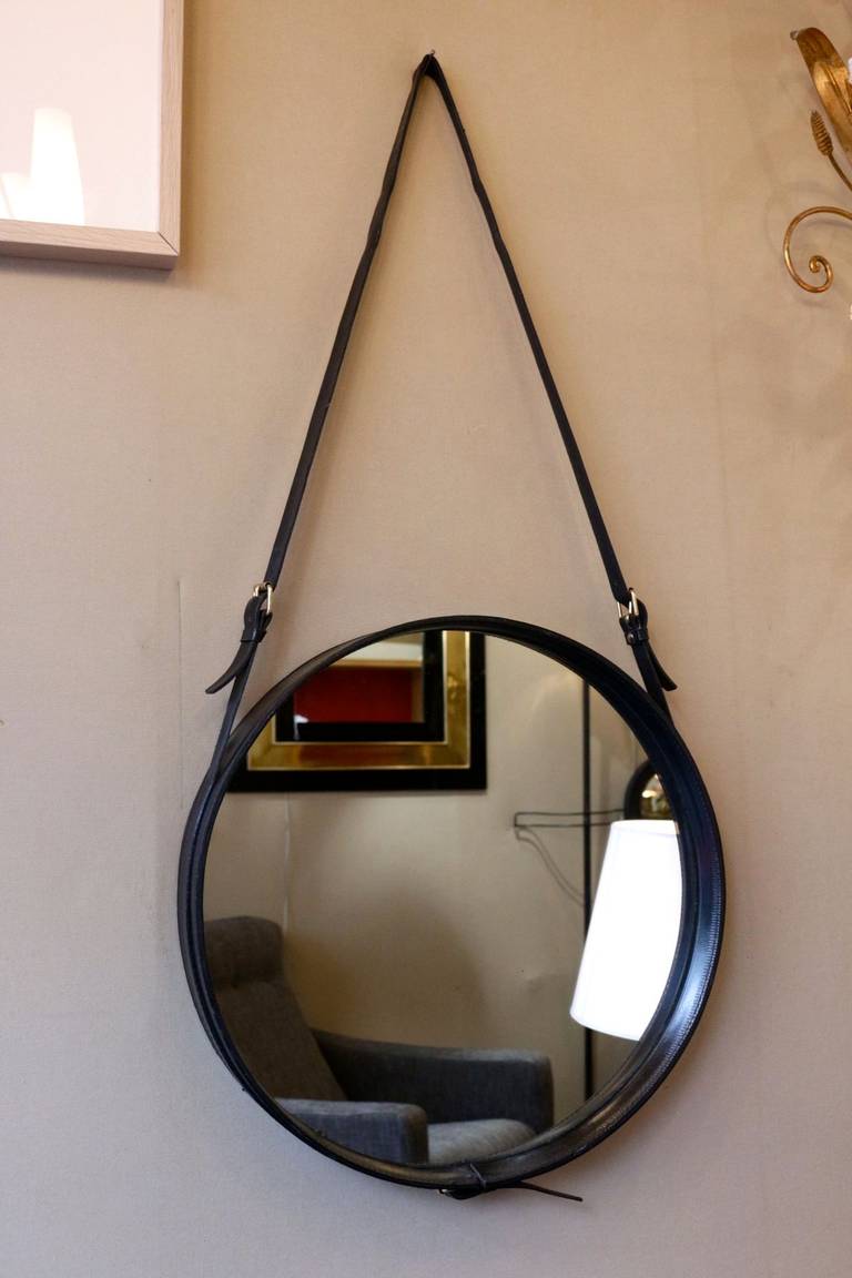 Large 1950s Mirror by Jacques Adnet 2