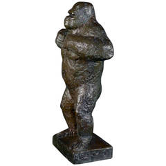 'Gorilla' Bronze Sculpture Signed Joachim Jean by Foundry 'Rosini-Paris'
