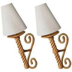 Pair of 1950s 'Torch' Sconces by Adrien Audoux et Frida Minet 4
