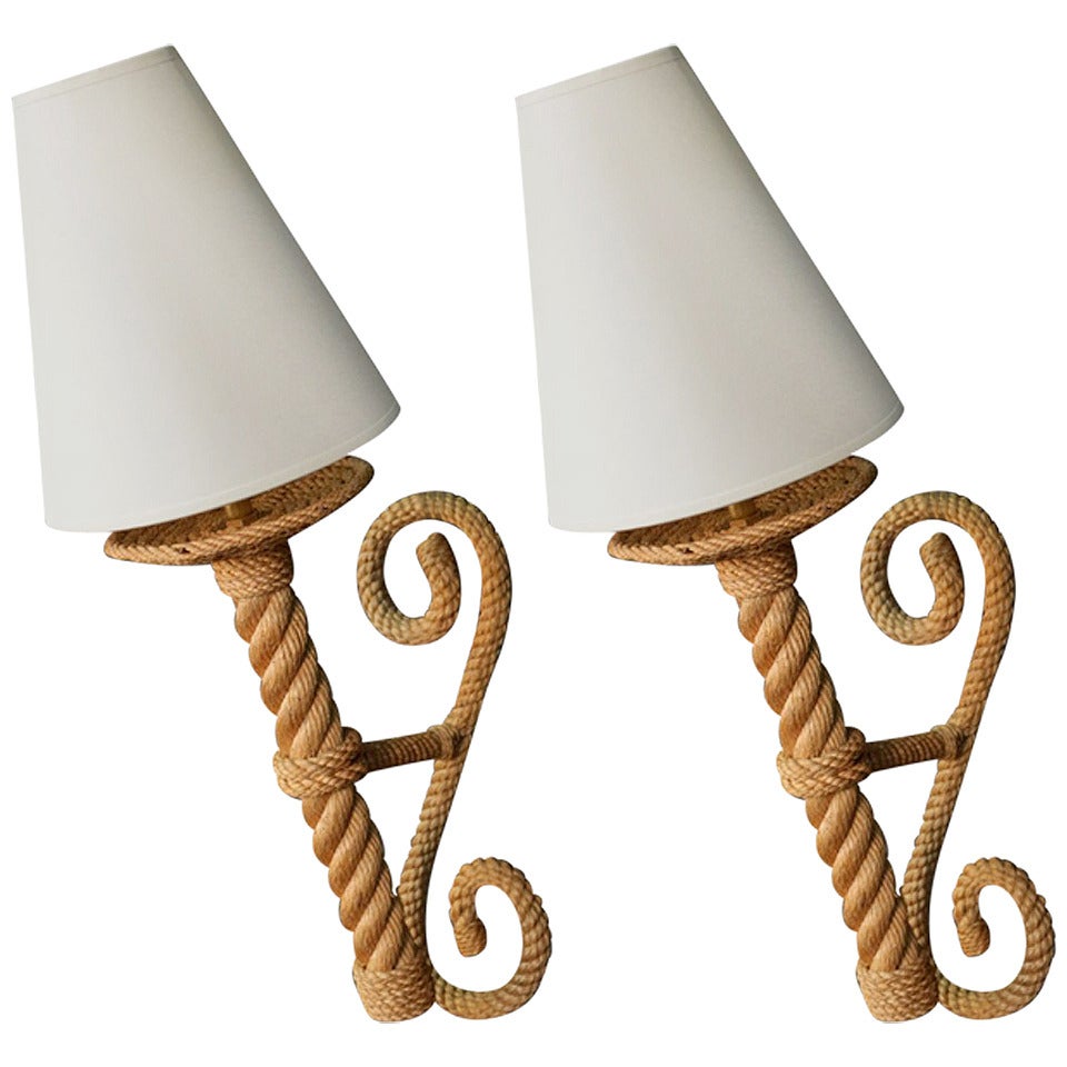 Pair of 1950s 'Torch' Sconces by Adrien Audoux et Frida Minet