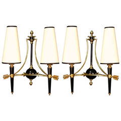Vintage Pair of 1950s 'Arrows' Sconces by Maison Lunel