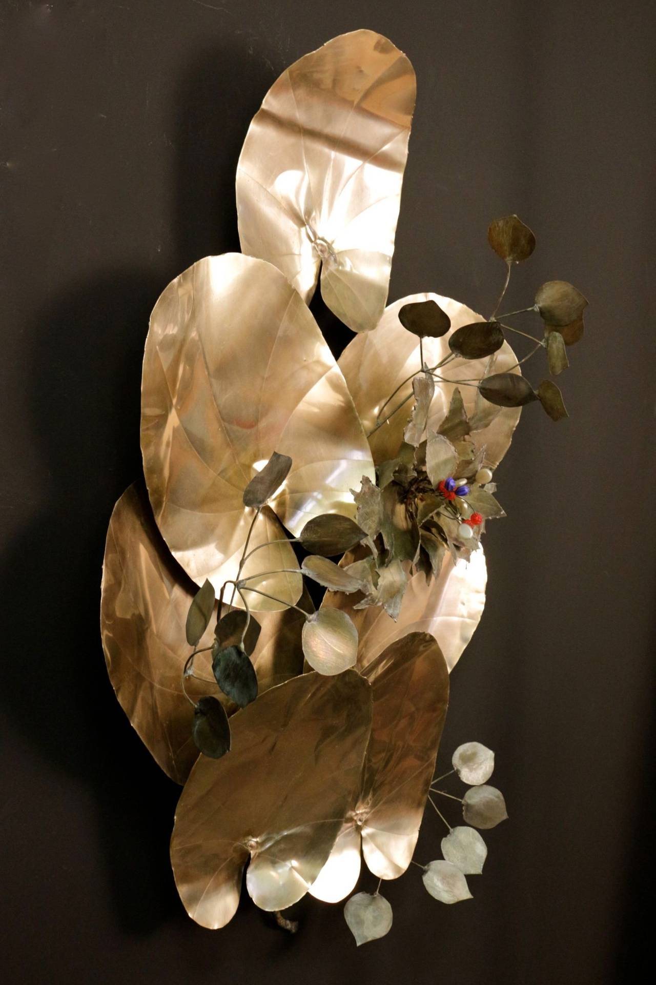 French Large 1960s 'Automne Bouquet' Sconce Sculpture by Pierre Sabatier