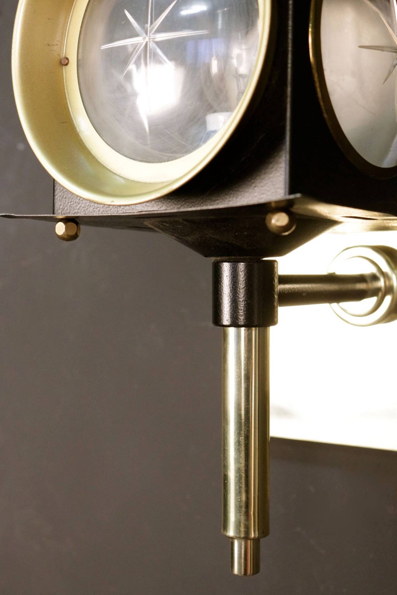 Brass Pair of 1960s Lanterns by Maison Arlus