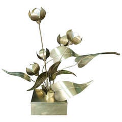 1960 Brass Flower Bouquet Table Lamp