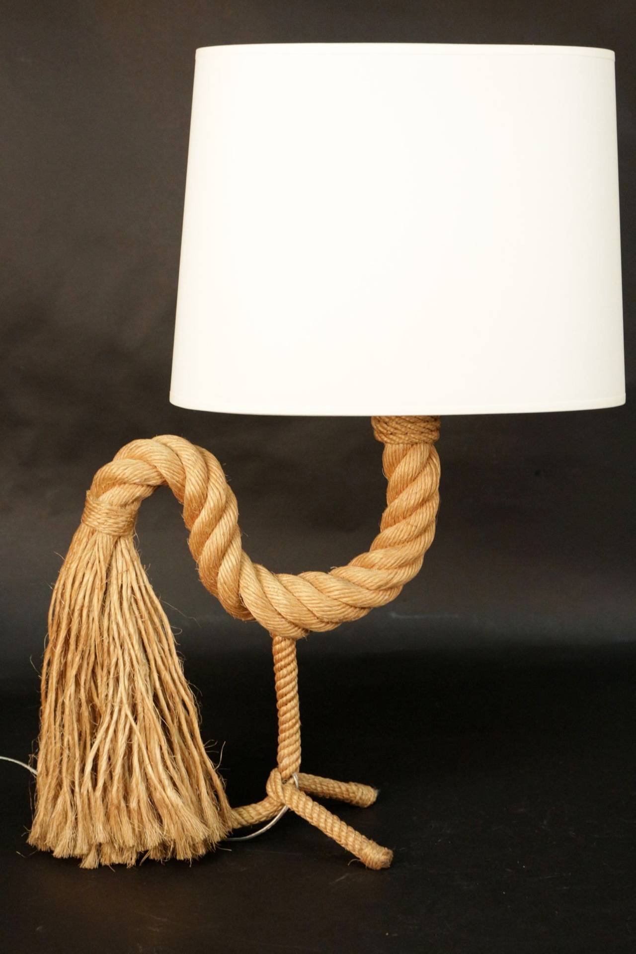 1950s 'Rooster' Rope Table Lamp by Adrien Audoux and Frida Minet 3