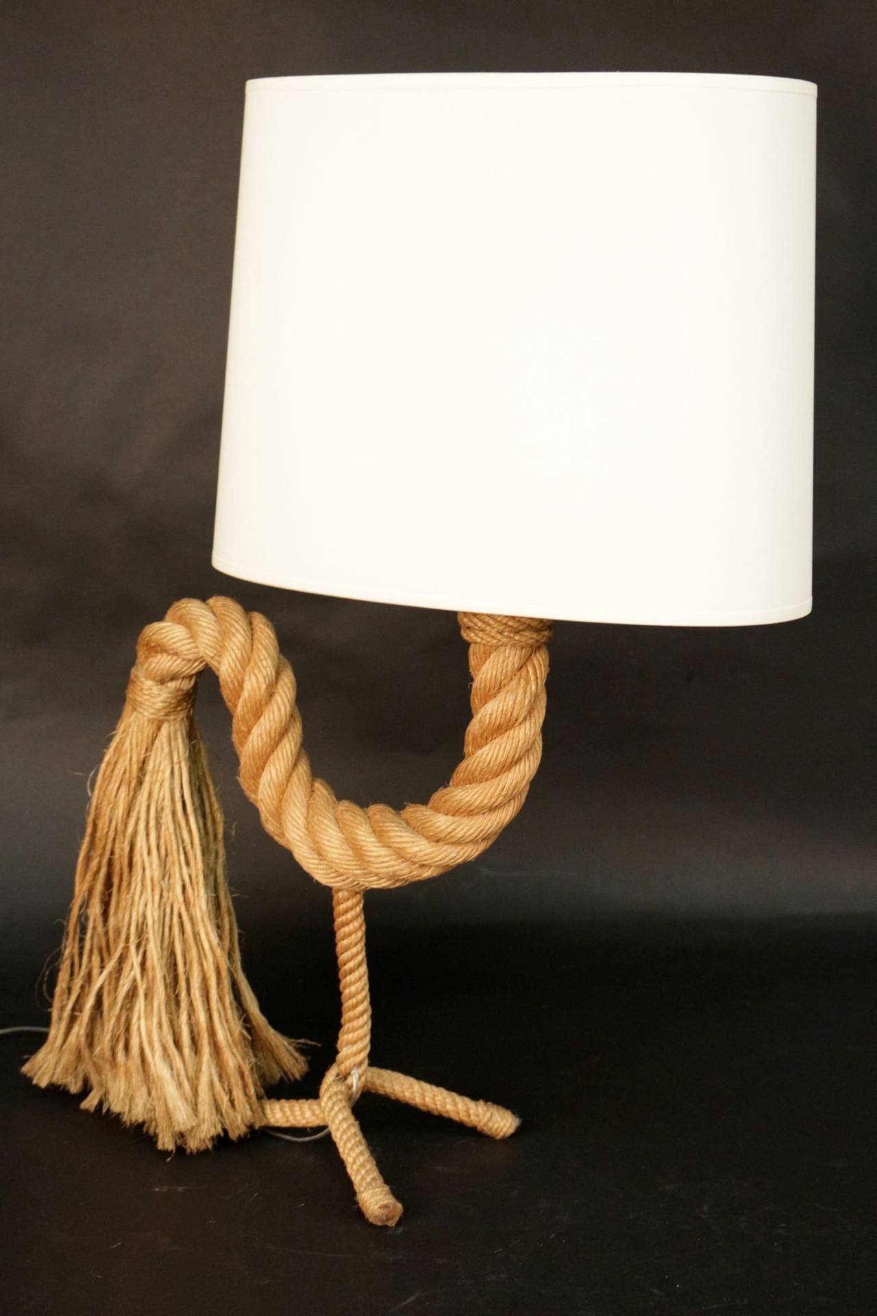 French 1950s 'Rooster' Rope Table Lamp by Adrien Audoux and Frida Minet