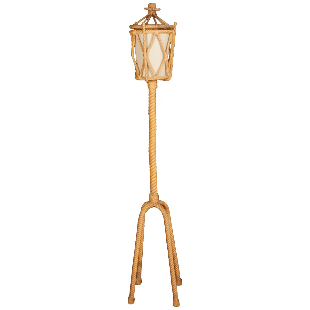 1950s Lantern Floor Lamp by Adrien Audoux and Frida Minet - Ecole de Nice