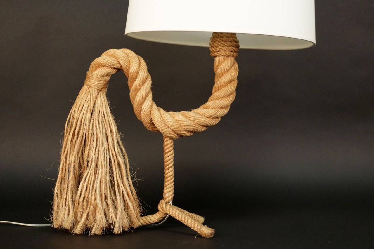 1950s 'Rooster' Rope Table Lamp by Adrien Audoux and Frida Minet 4