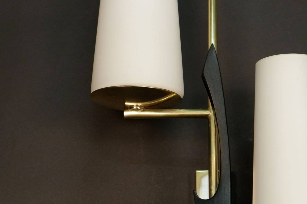 Pair of 1950s Asymmetrical Sconces by Maison Arlus In Good Condition In Saint-Ouen, FR