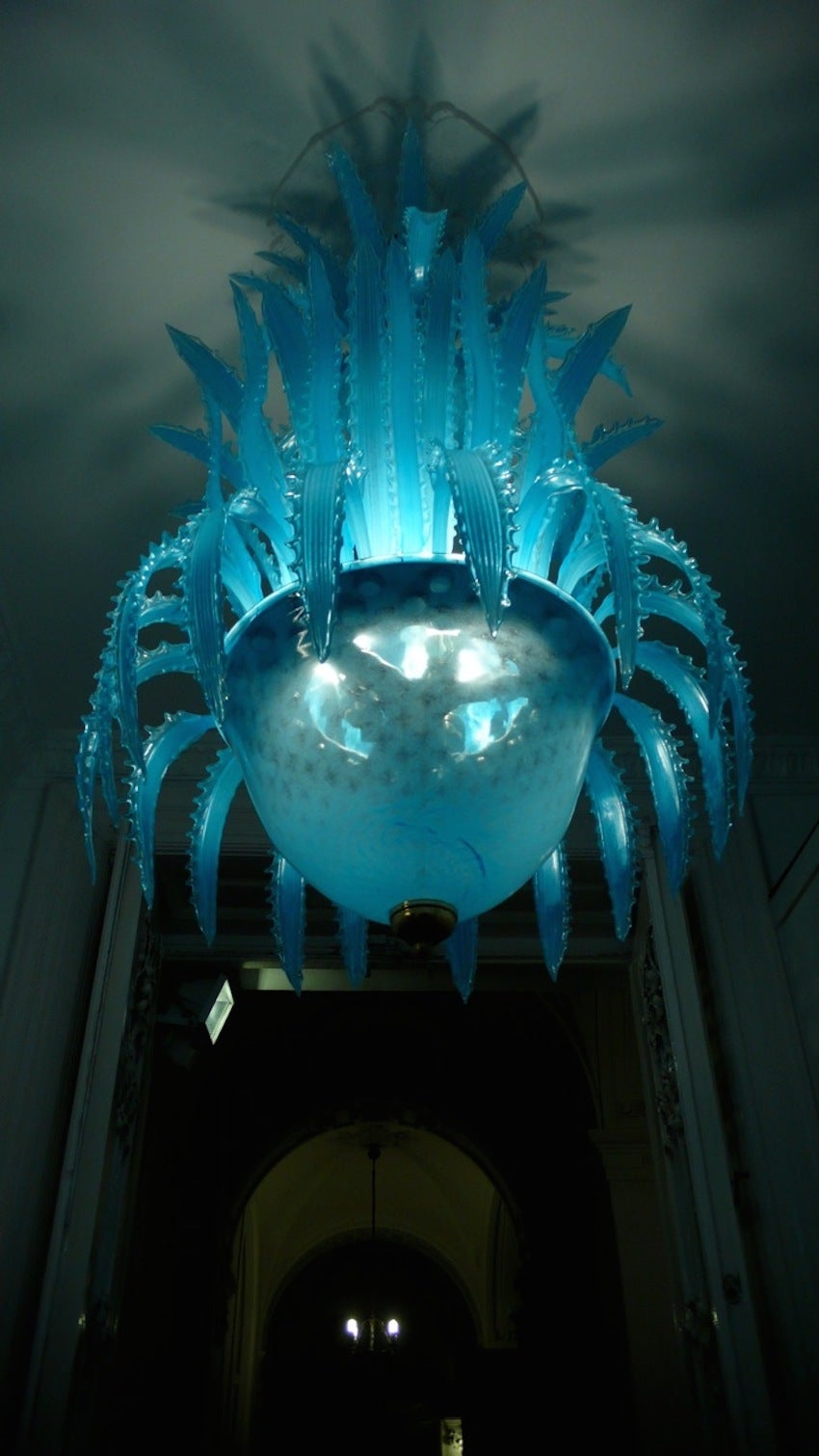 Waterfall Handblown Glass Chandelier by Murano In Excellent Condition In Rome, IT