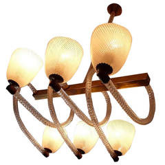 Spectacular Murano Chandelier "Reticello", ca. 1946 6