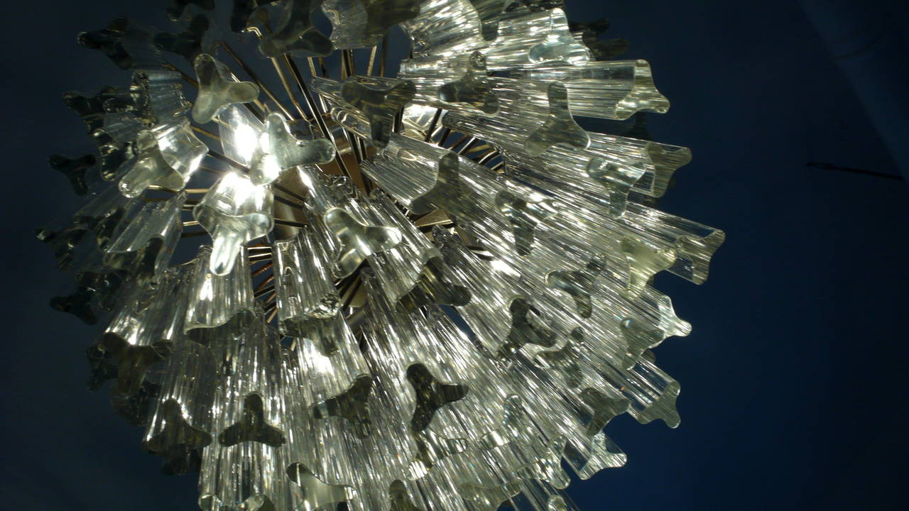 Magnificent Venini Multitier Triedi Crystal Prism Chandelier, 1960 4