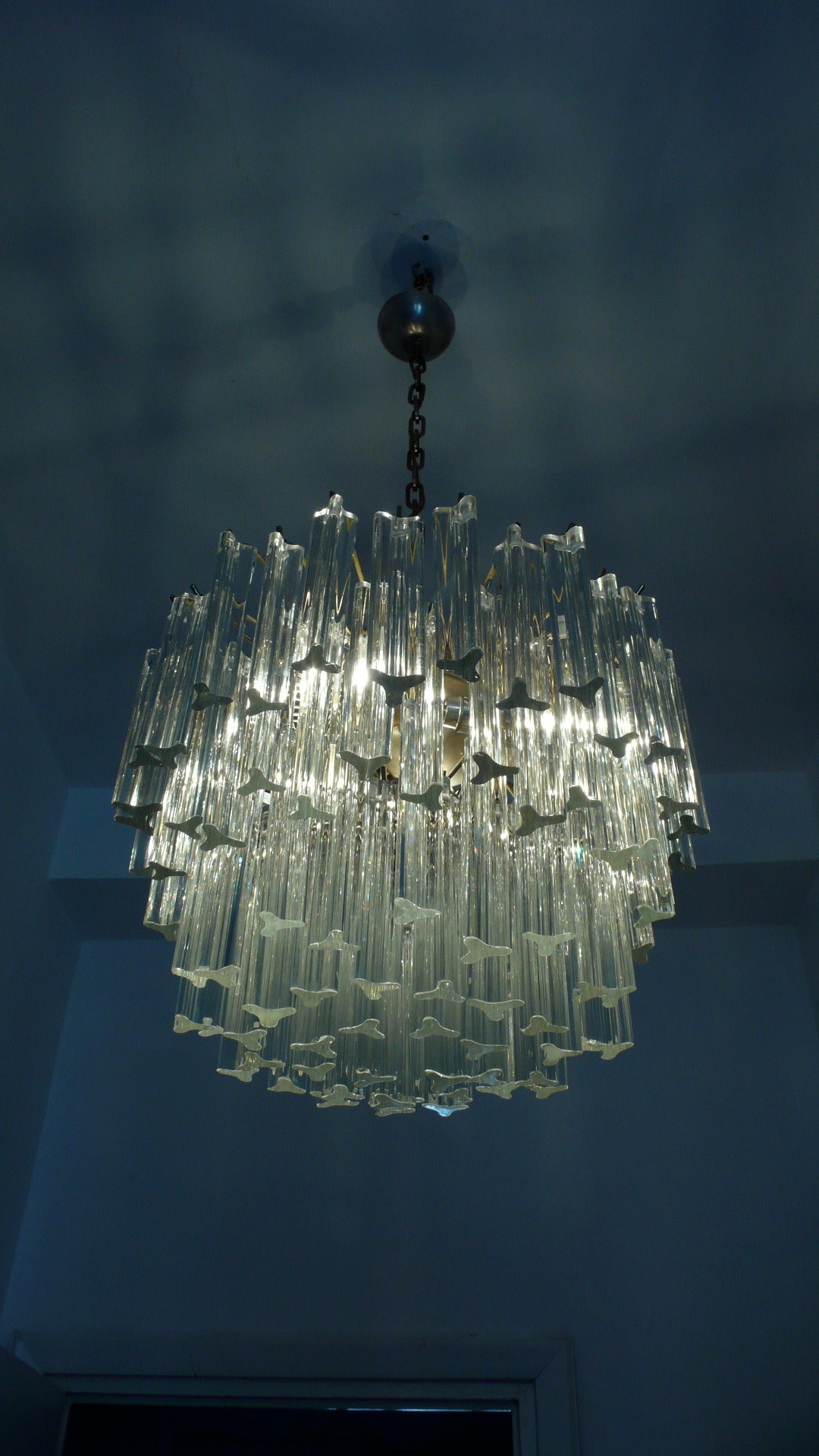 Magnificent Venini Multitier Triedi Crystal Prism Chandelier, 1960 In Good Condition In Rome, IT