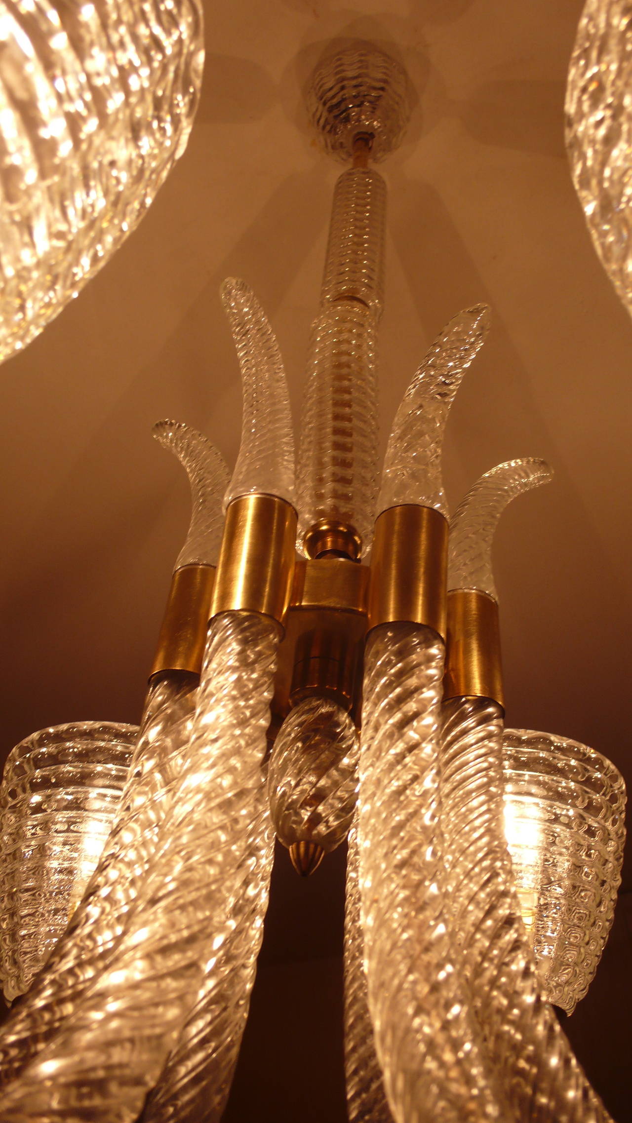Murano Six-Arm Chandelier by Barovier e Toso 1930s