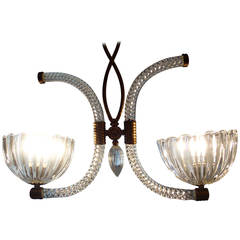 Charming Art Deco Chandelier by Ercole Barovier, 1940s