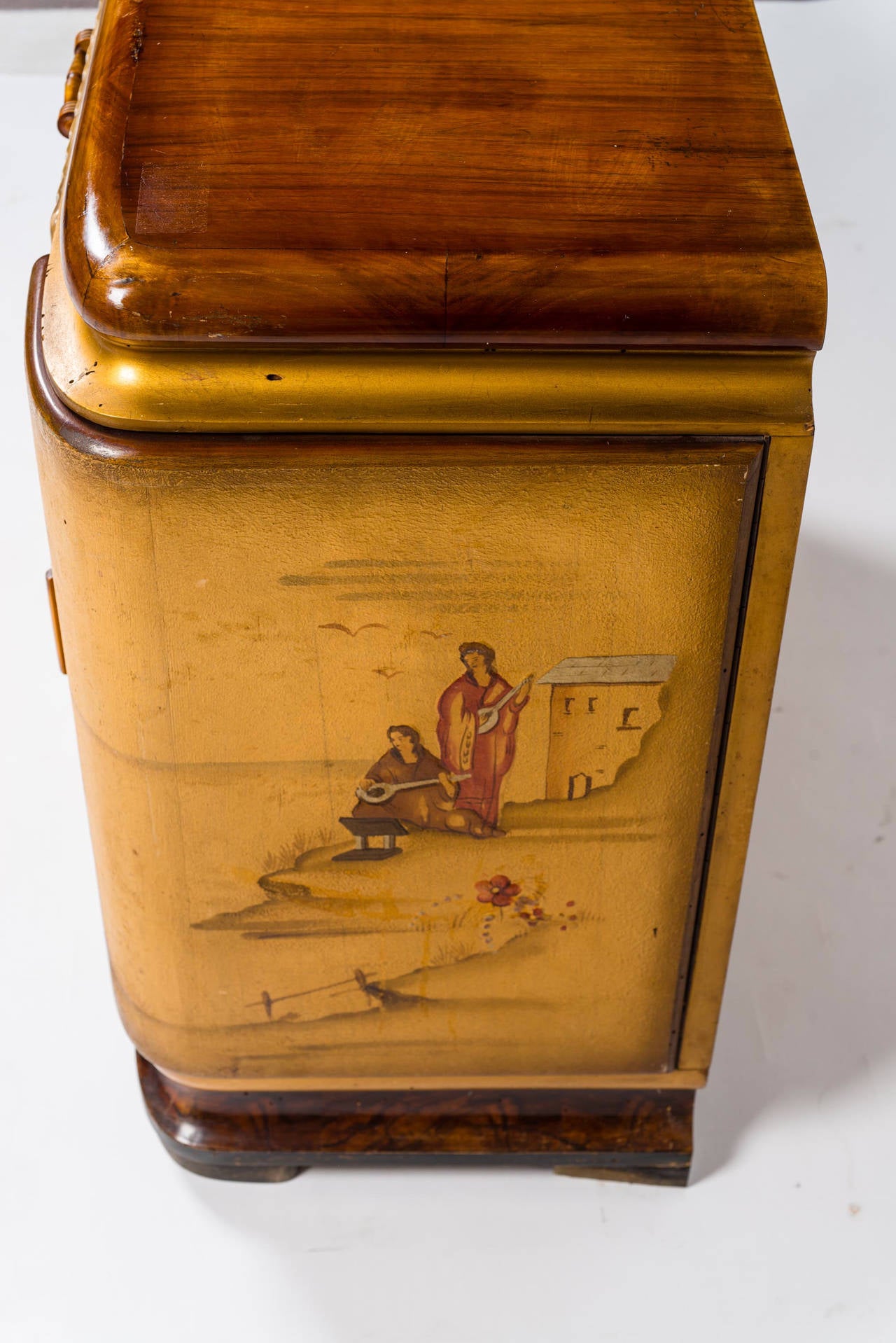 Painted Music Bar Cabinet Attributed to Pier Luigi Colli, 1950s In Good Condition In Rome, IT