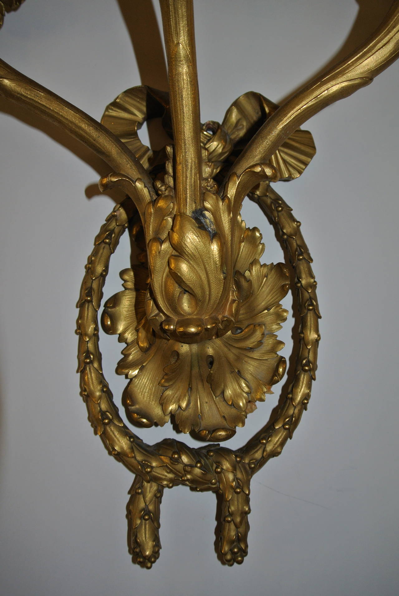 Four French 19th Century Gilt Bronze Three-Light Appliques 1