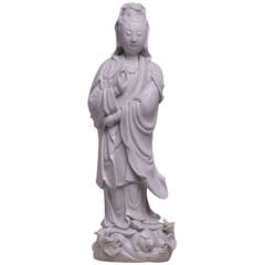 Antique Blanc De Chine Figure of Guanyin, Qing Dynasty