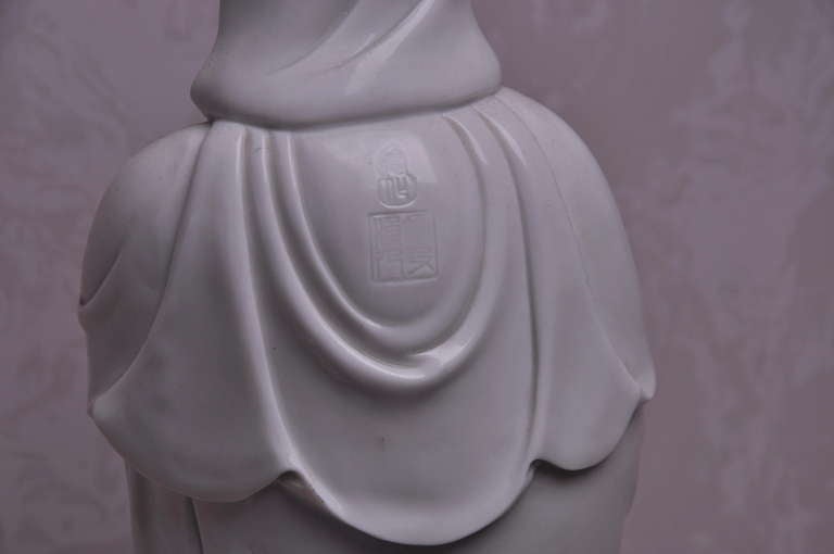 Chinese Blanc De Chine Figure of Guanyin, Qing Dynasty