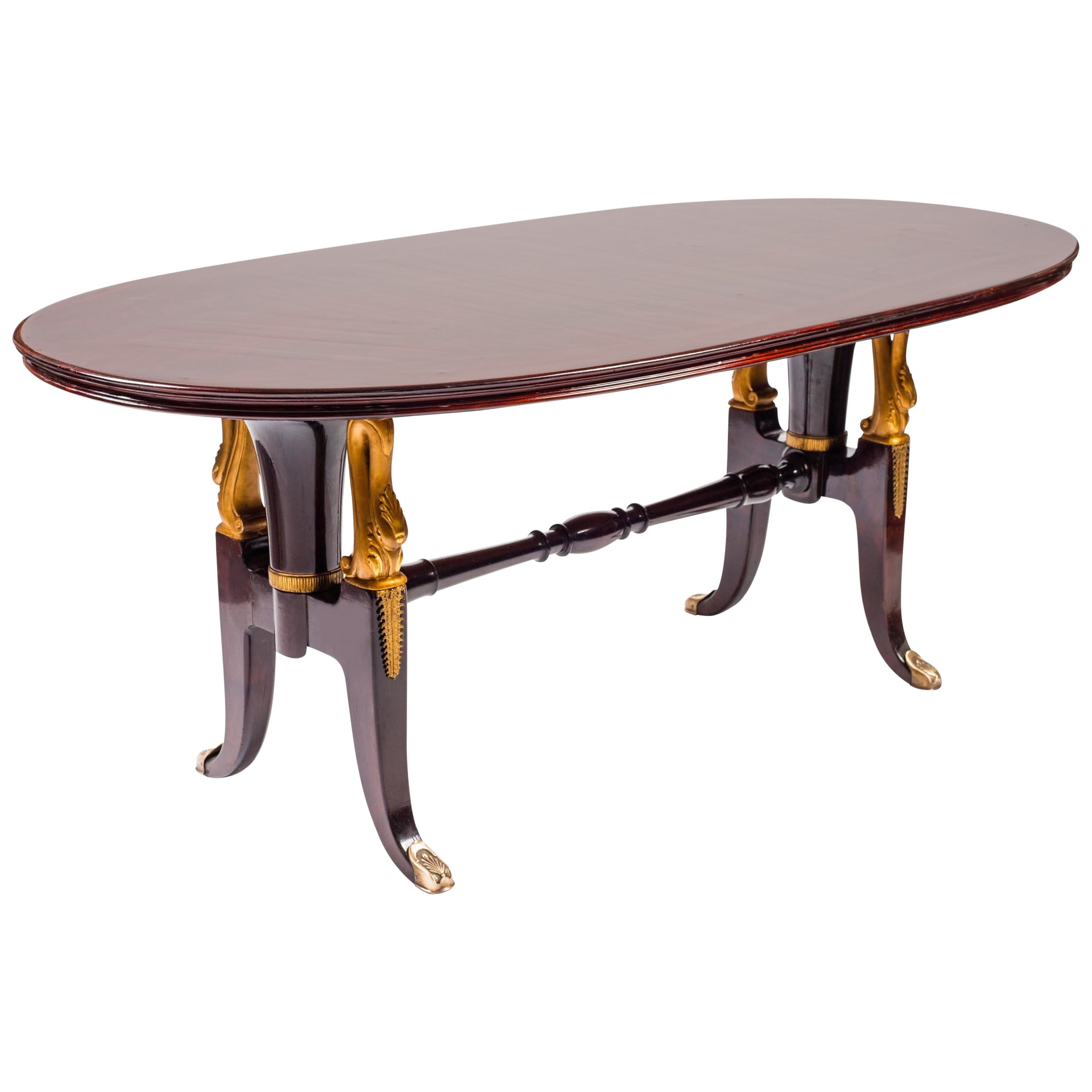 Mid-century Italian Mahogany Table in the Style of Paolo Buffa, 1950s For Sale