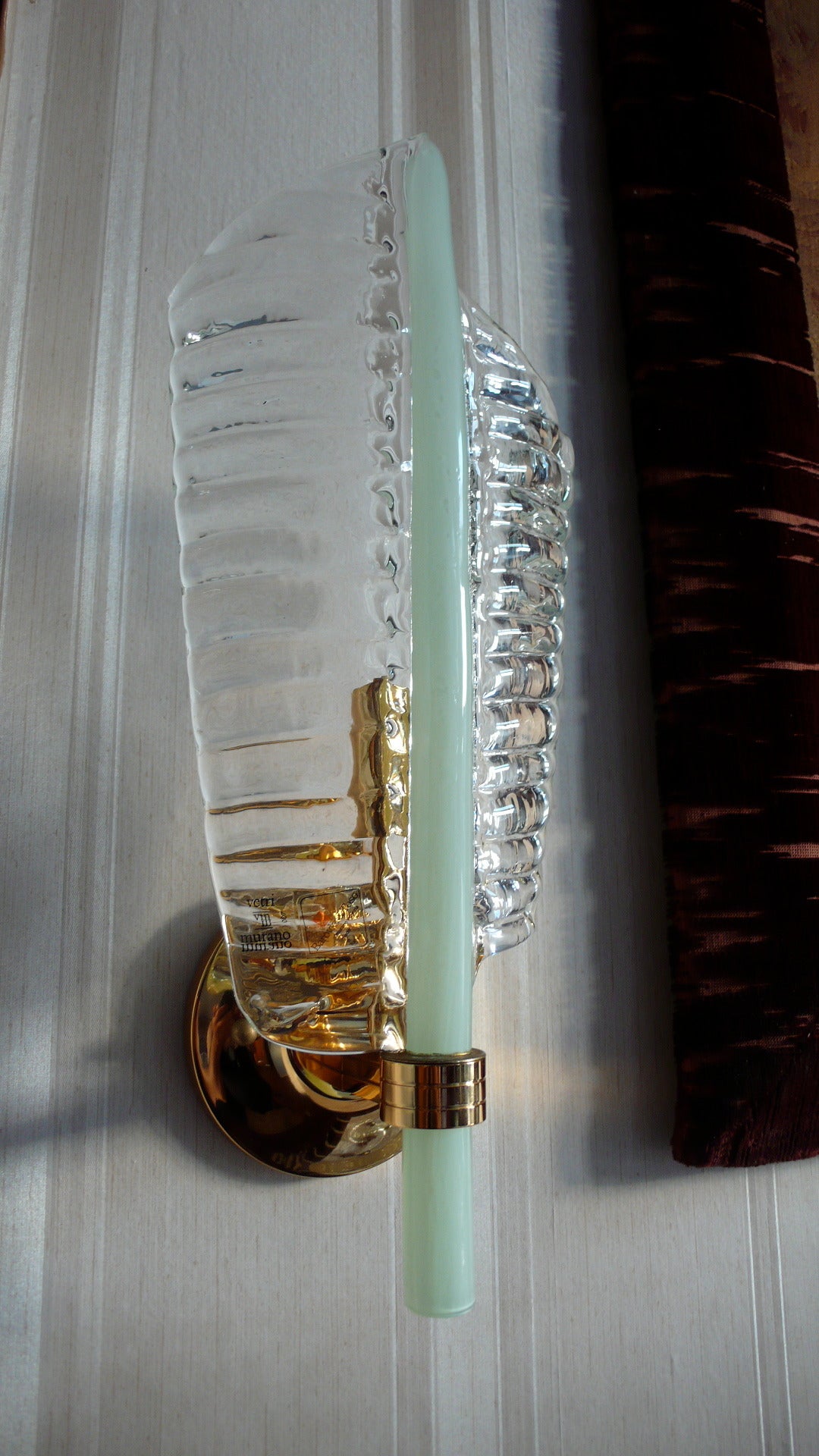Glass Pair of Spectacular Sconces by Barovier & Toso, 1970