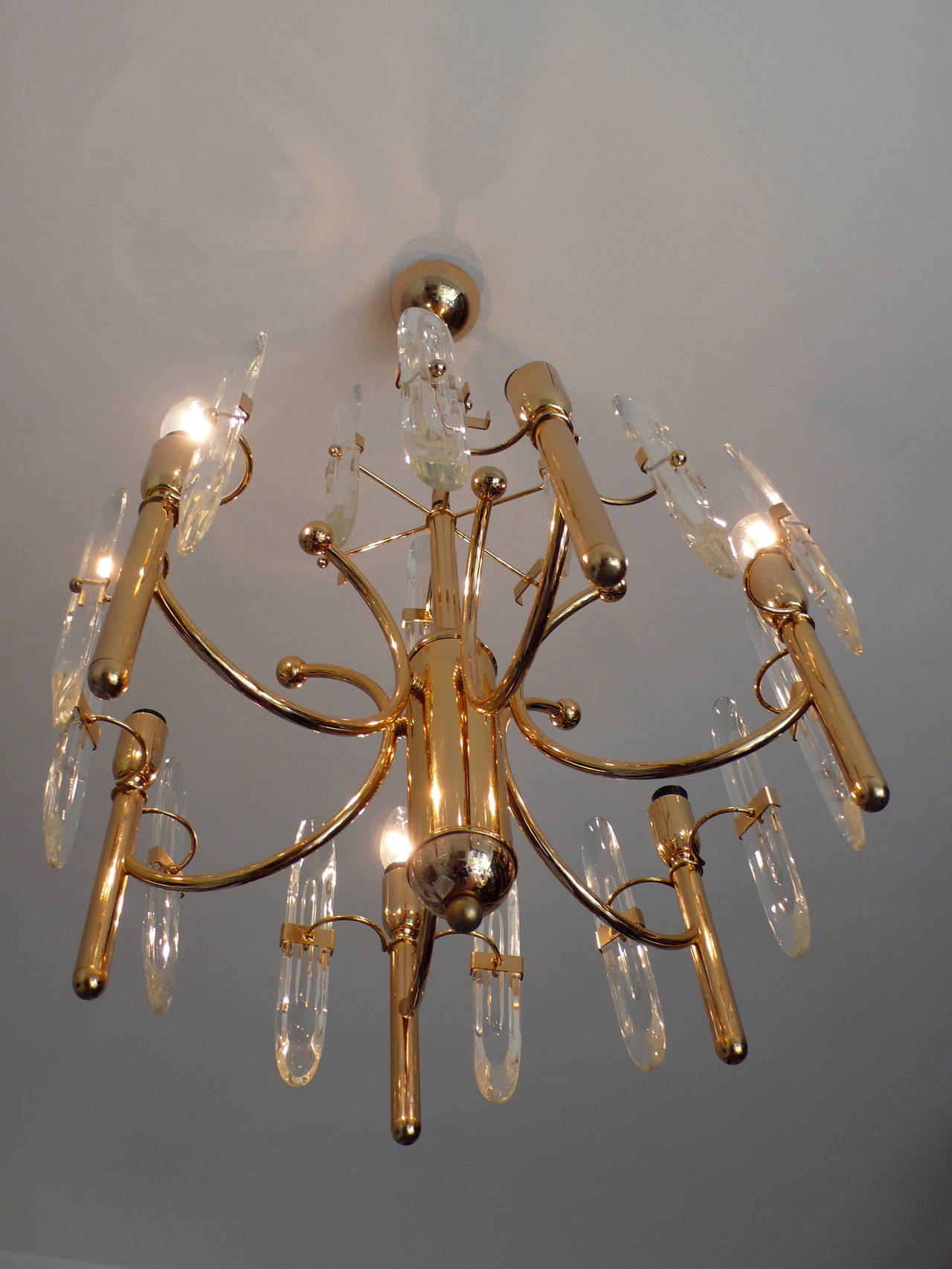 Sciolari Chandelier with Six Lights, 1970 In Excellent Condition For Sale In Rome, IT