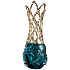 Precious Venetian Blown Glass Vase, 1950