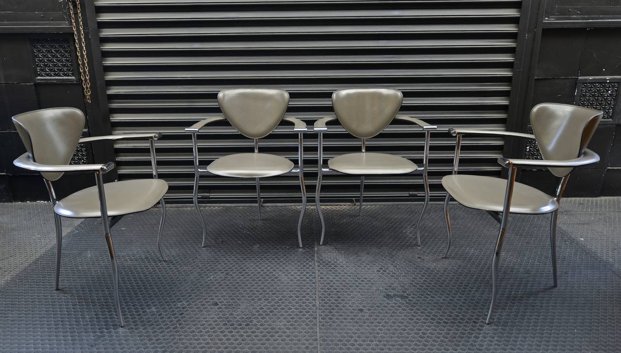 Mid-Century Modern Arrben Italian Set of 4 Chairs