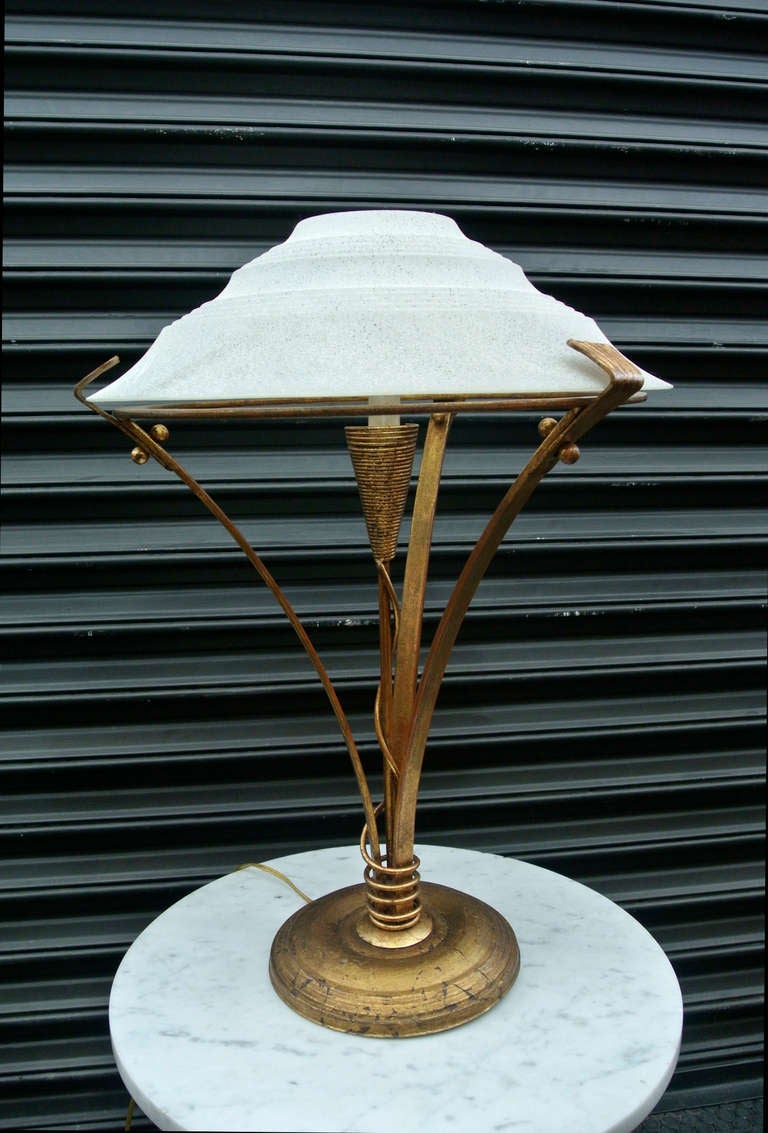 Mid-Century Modern Arturo Pani Gold Leaf Lamp