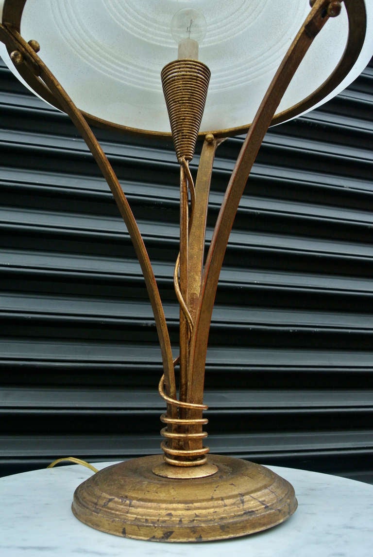 Arturo Pani Gold Leaf Lamp In Good Condition In Mexico, D.F.