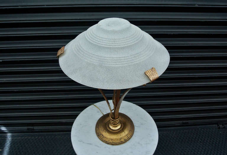 Mid-20th Century Arturo Pani Gold Leaf Lamp