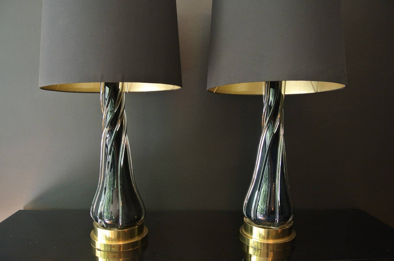 Italian Pair of Murano Lamps by Segusso