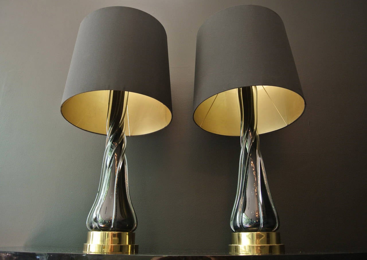 Mid-Century Modern Pair of Murano Lamps by Segusso