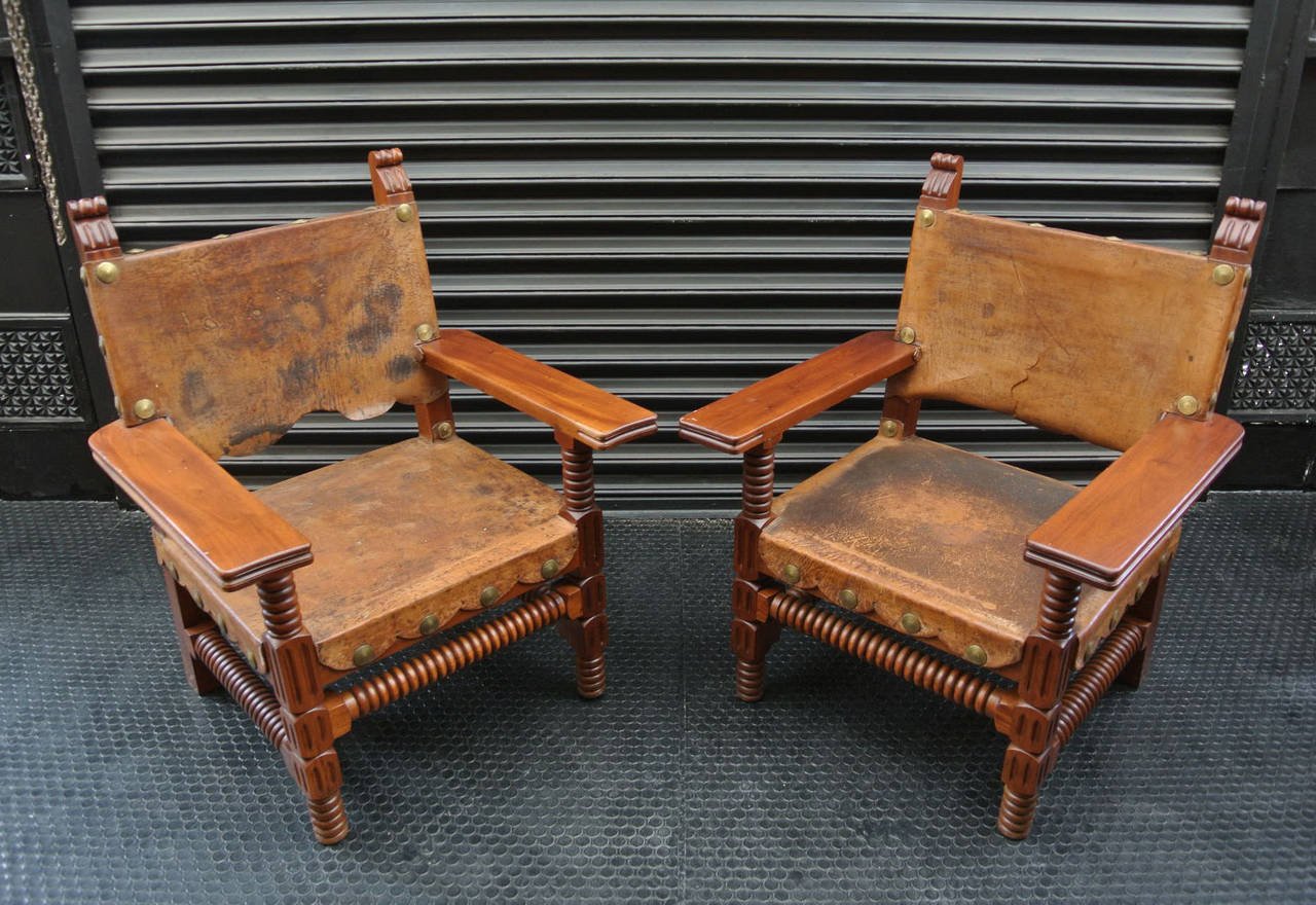 Pair of Mexican Armchairs In Good Condition For Sale In Mexico City, MX