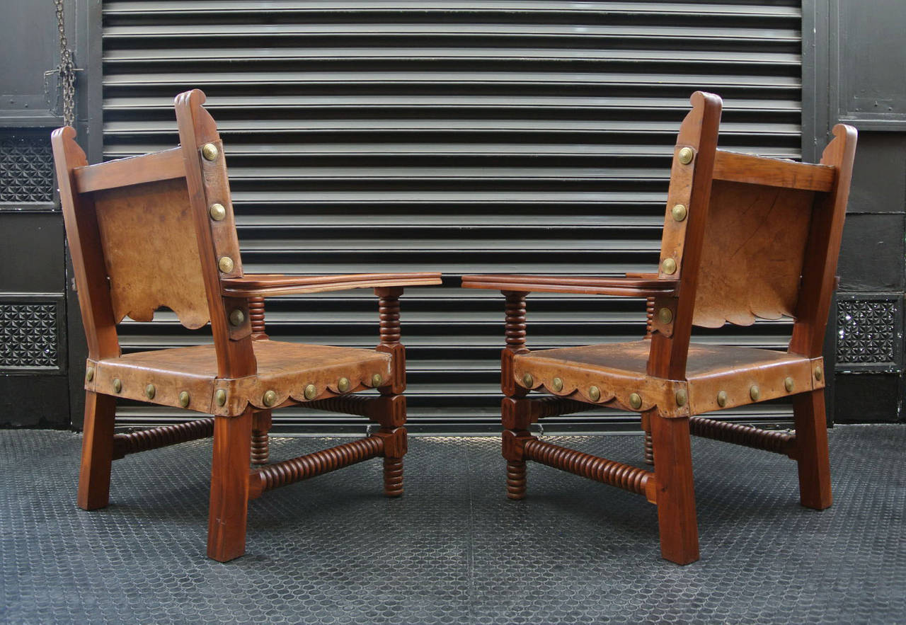 Mid-20th Century Pair of Mexican Armchairs For Sale