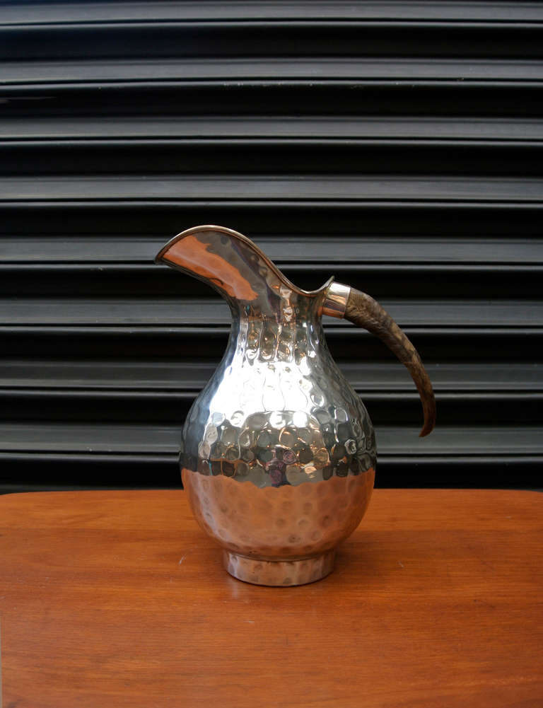 Los Castillo Horn Handle Silver Pitcher