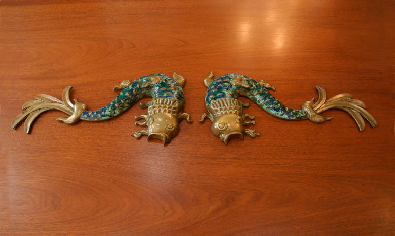 Mexican Pepe Mendoza Pair of Koi Fish Sculptures