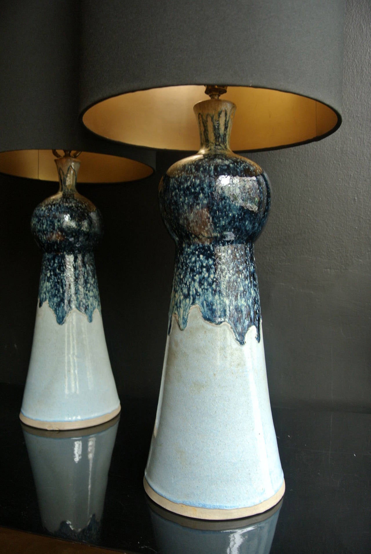 Aldo Londi Pair Of Ceramic Lamps