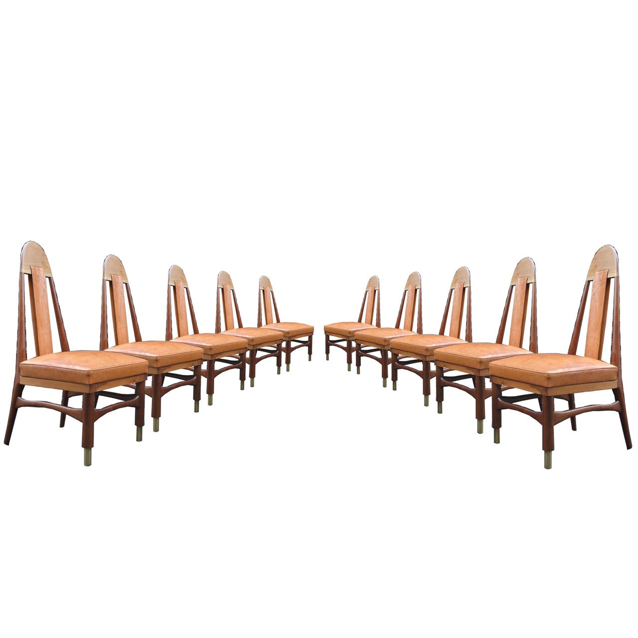 Set of Ten Dining Room Chairs For Sale