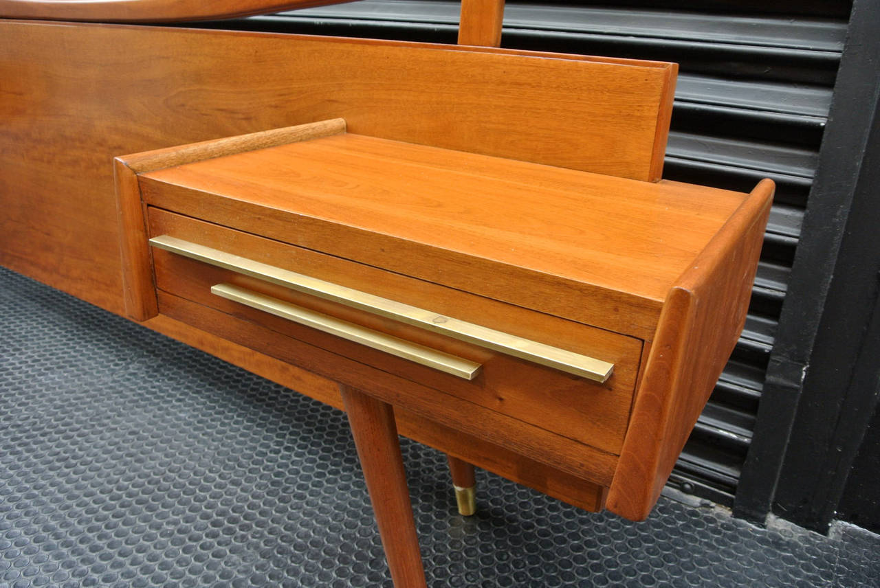 Mid-20th Century Eugenio Escudero Headboard and Nightstands