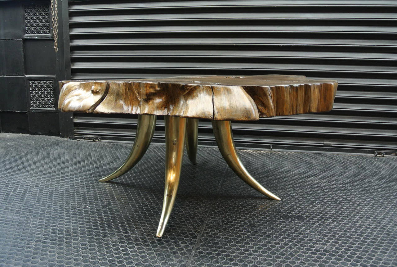 Organic Table With Bronze Legs