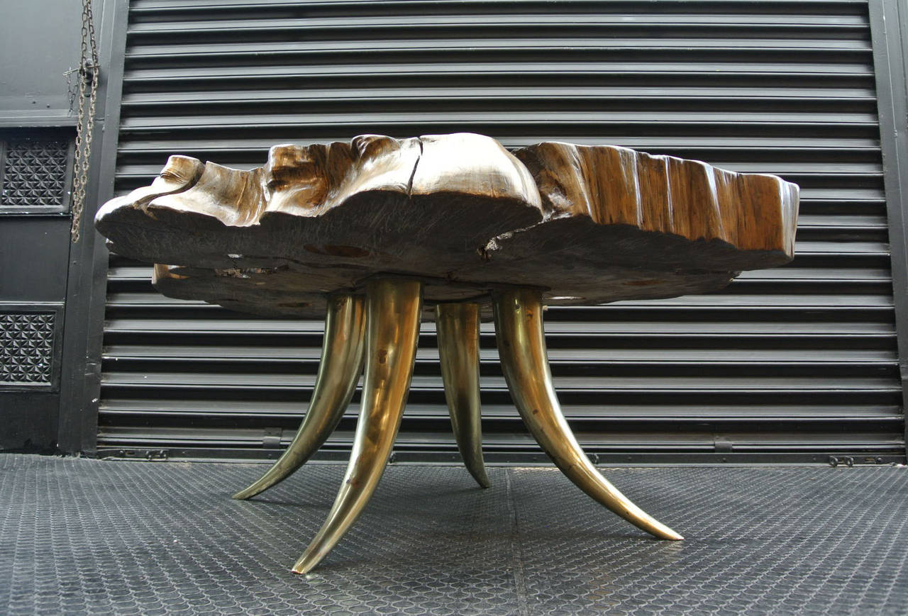 Organic Table with Bronze Legs 1