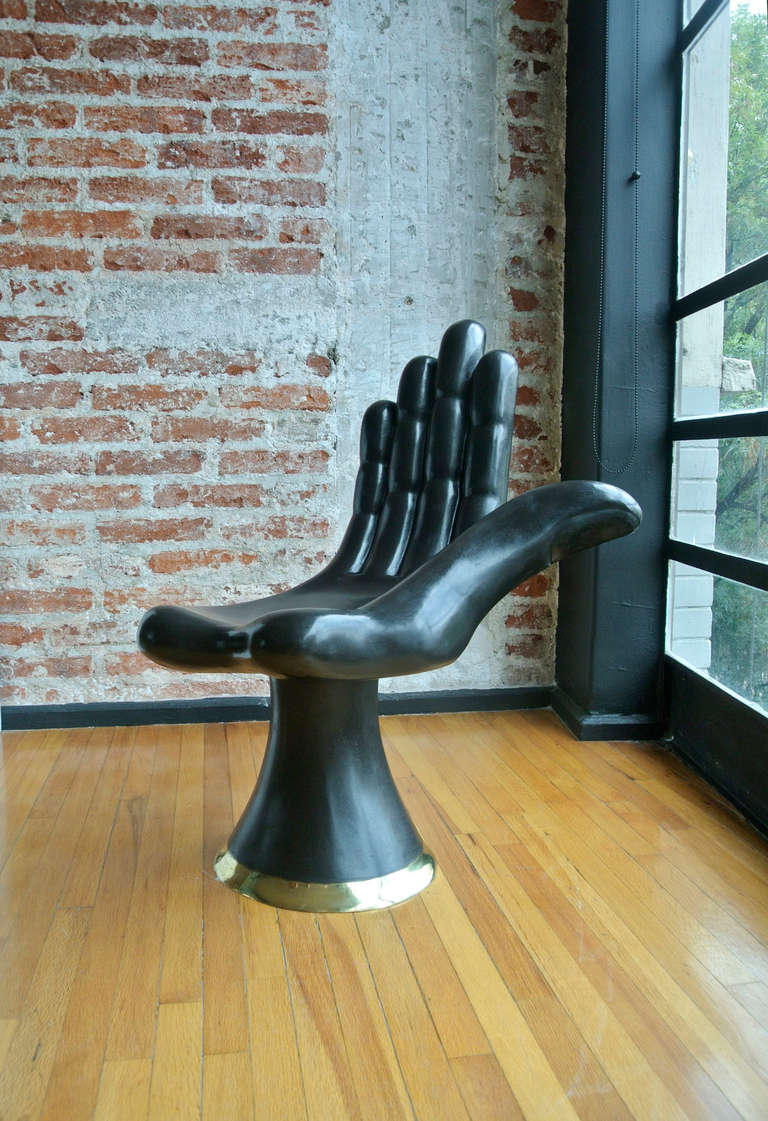 Mid-Century Modern Bronze Pedro Friedeberg Hand Chair