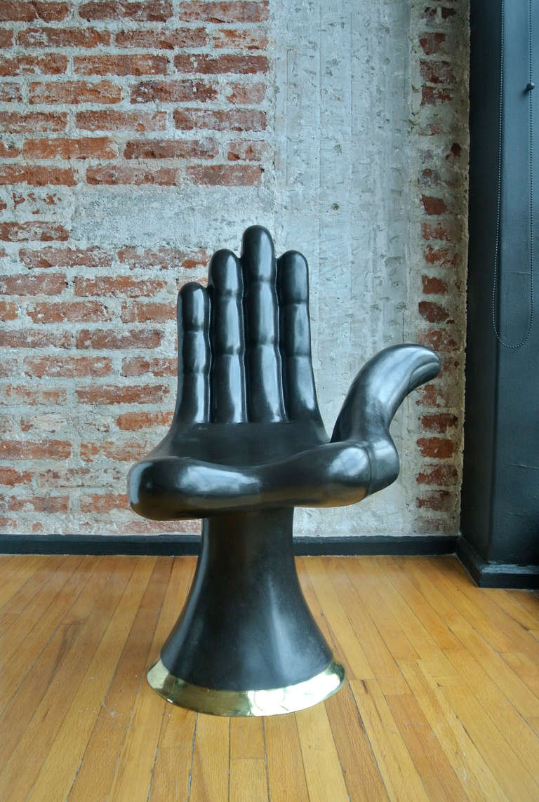 Mexican Bronze Pedro Friedeberg Hand Chair