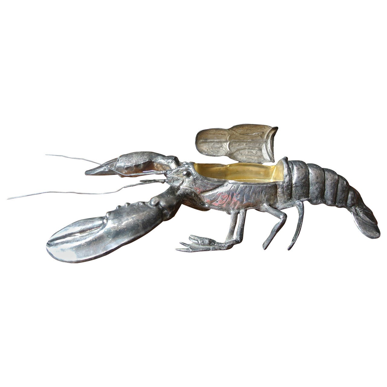 Franco Lajini Silver Platted Lobster Jeweler For Sale