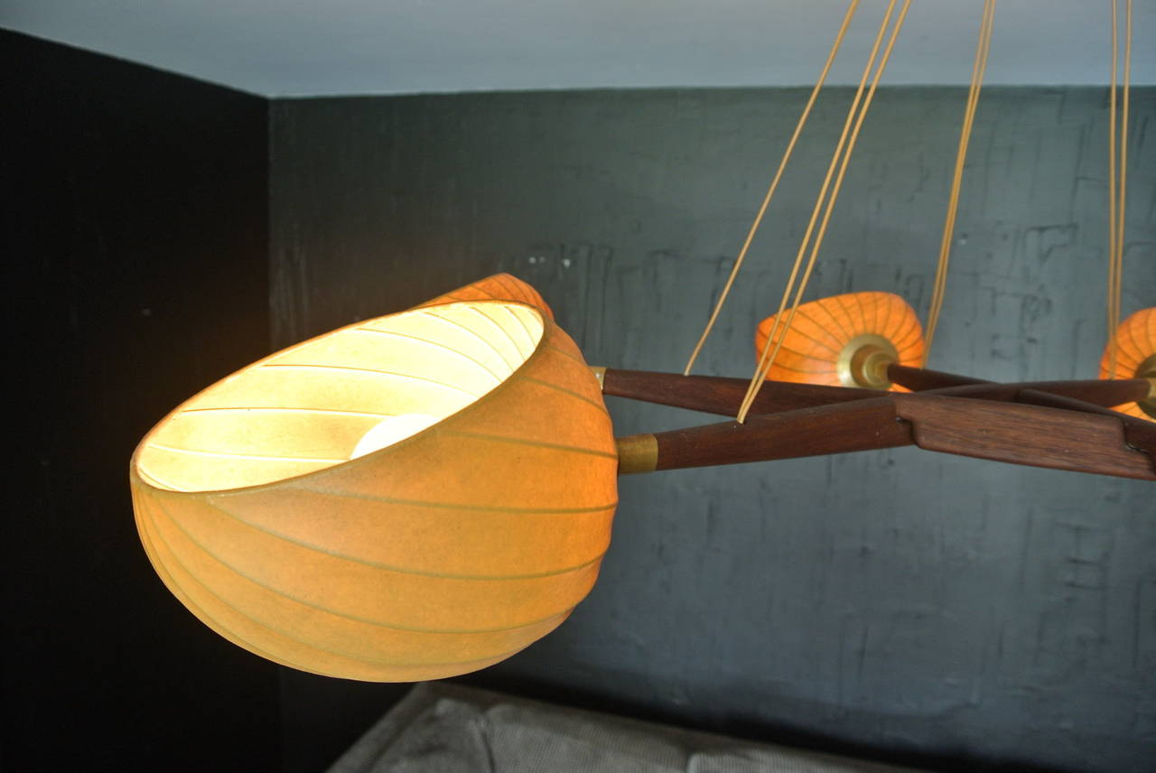 Waldemar Sjölander Pair of Leather Ceiling Lamps 4
