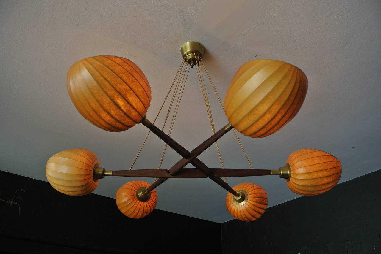 Waldemar Sjölander Pair of Leather Ceiling Lamps 2