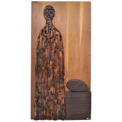 "Mujer Oaxaqueña" Waldemar Sjolander Wooden Relief